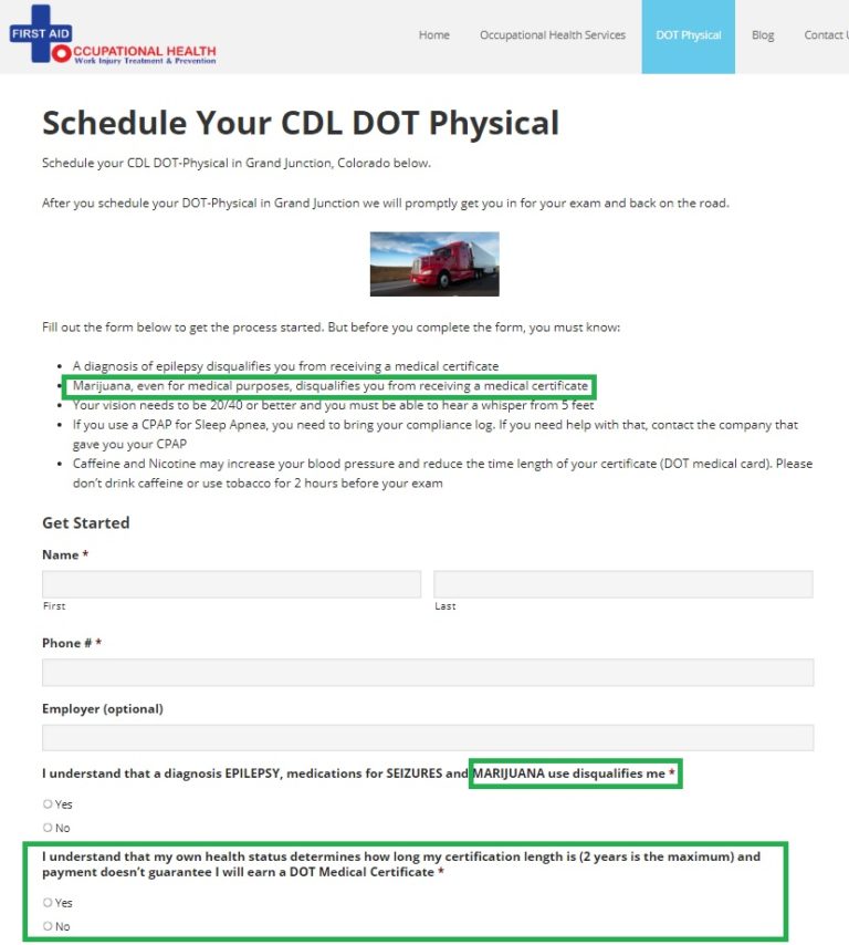 DOT Physical Grand Junction Marijuana 79 Easy DOT Physical Exam